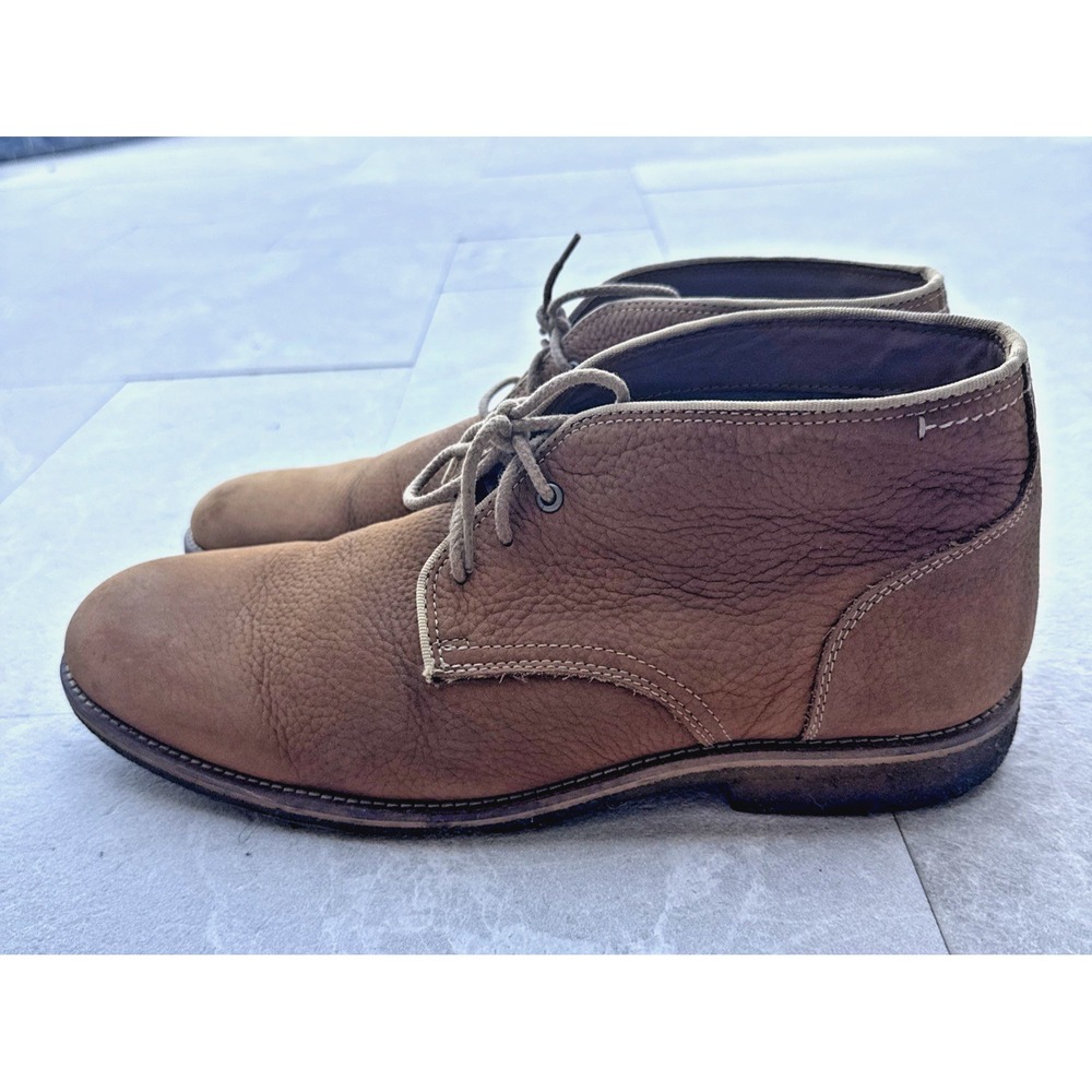 Johnston Murphy Pebble Brown Leather Lace Up Desert Chukka Shoes Crepe Boot 11.5